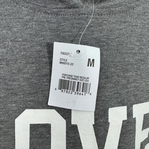 Motherhood Maternity Women’s Size Medium Gray Love At First Kick Graphic Hoodie - Picture 3 of 6